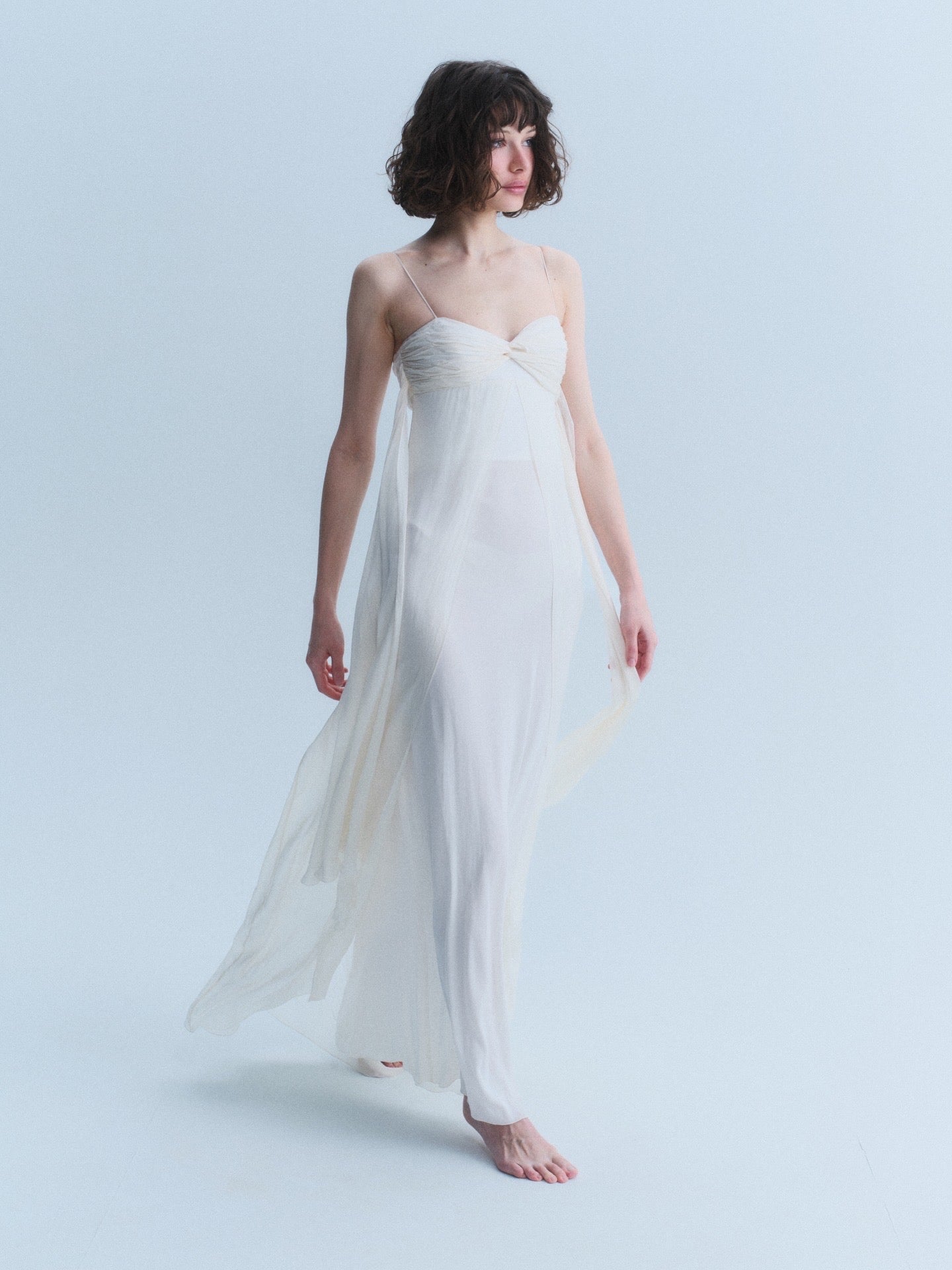 Valentino Early 2000s White Silk Corset Gown