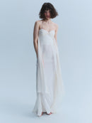 Valentino Early 2000s White Silk Corset Gown