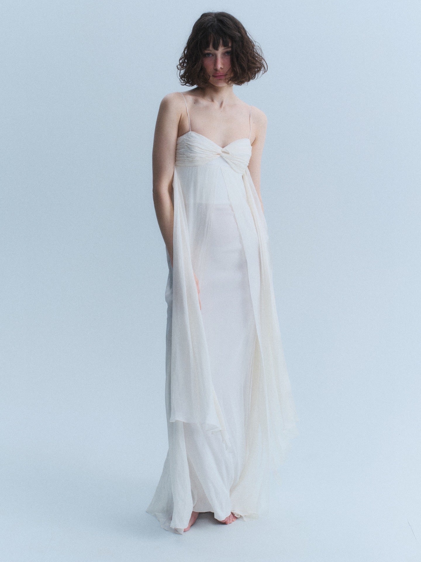 Valentino Early 2000s White Silk Corset Gown