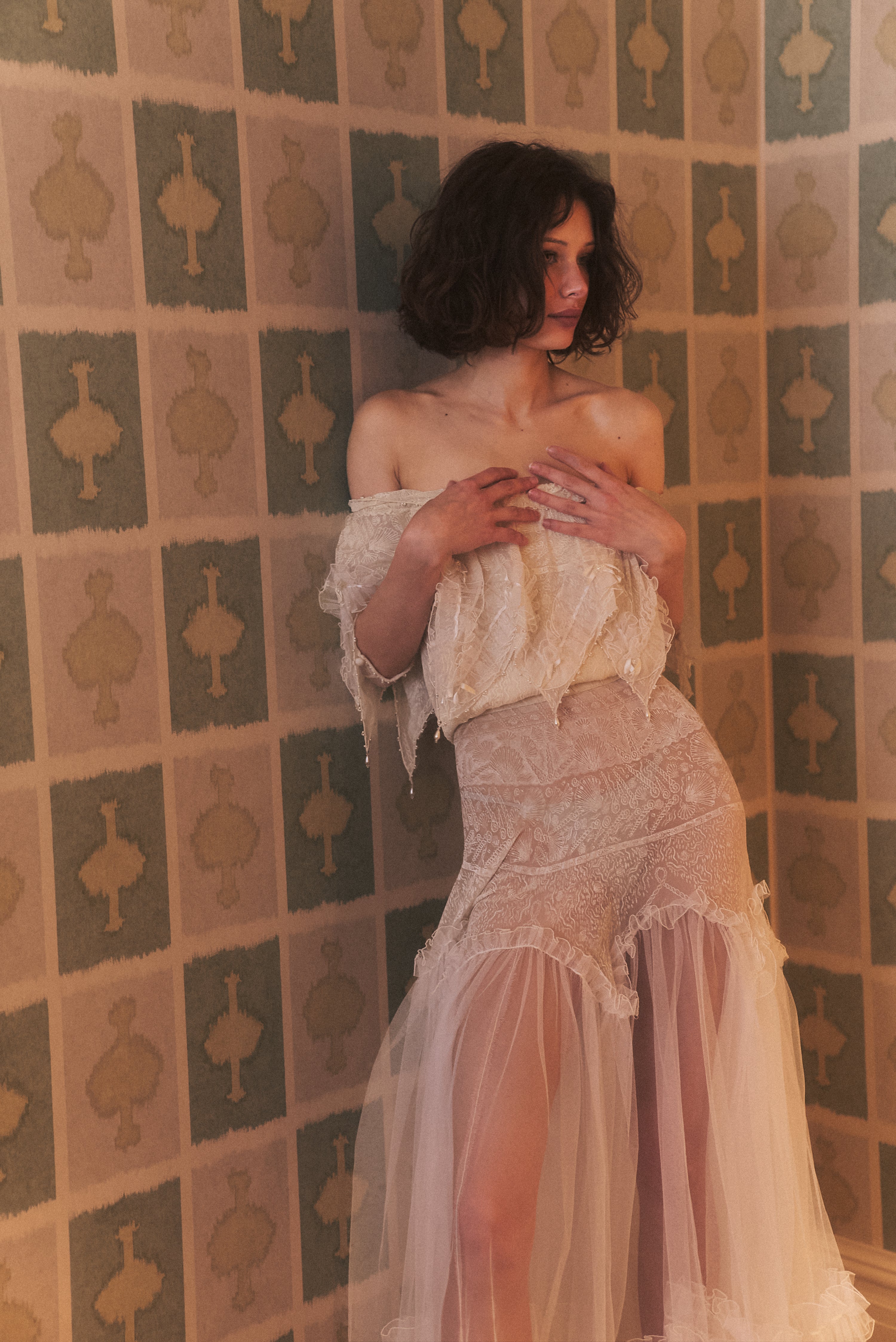 Zandra Rhodes 1973 White Tulle Gown