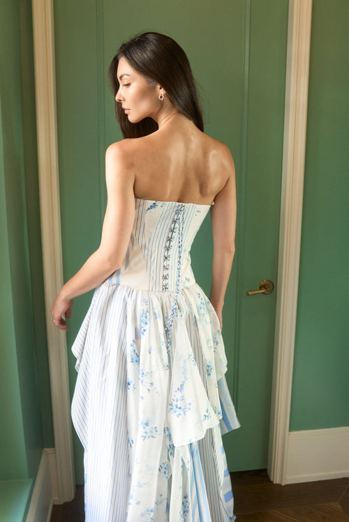 Ralph Lauren White & Blue Patchwork Dress