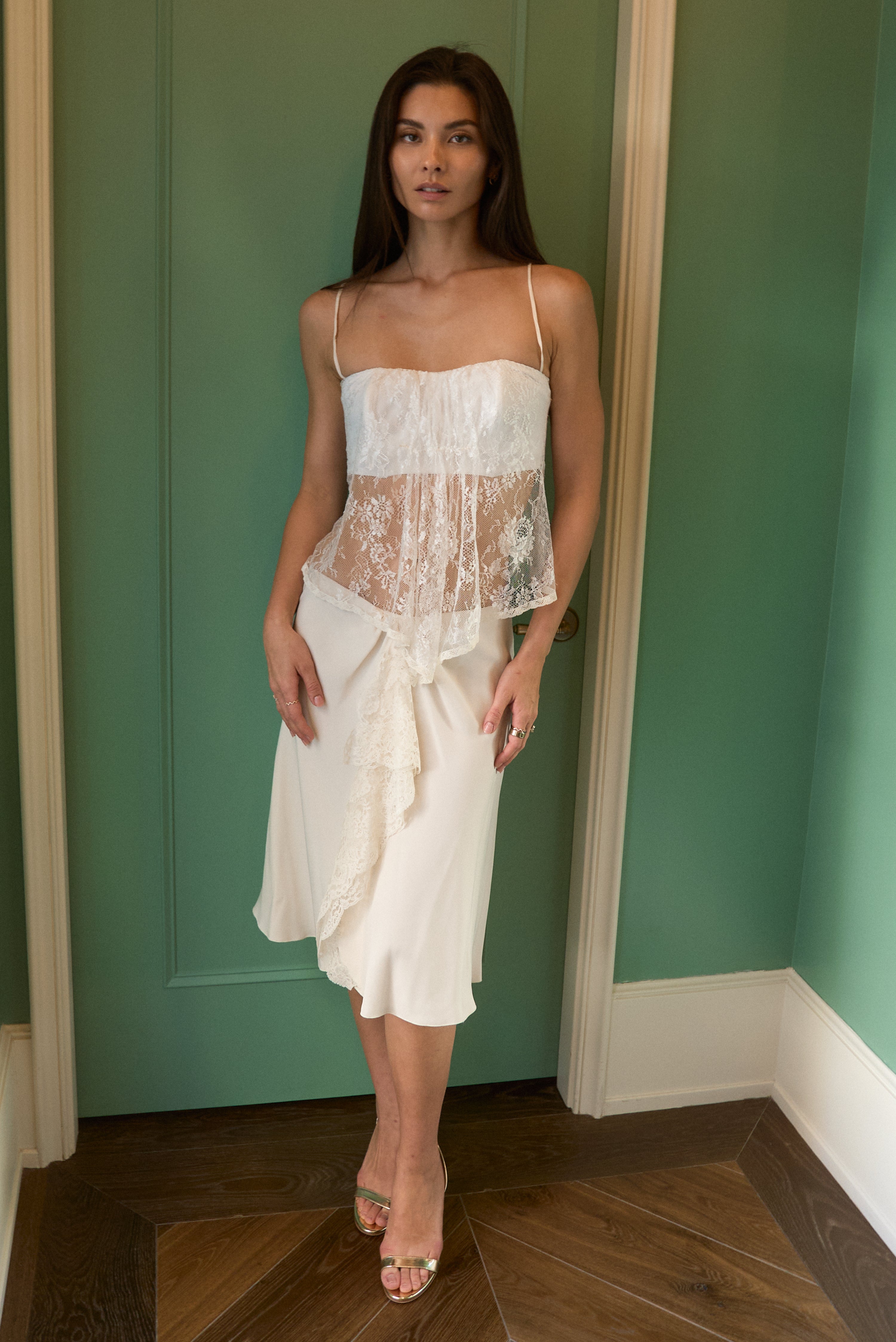 Valentino early 2000s silk and lace set