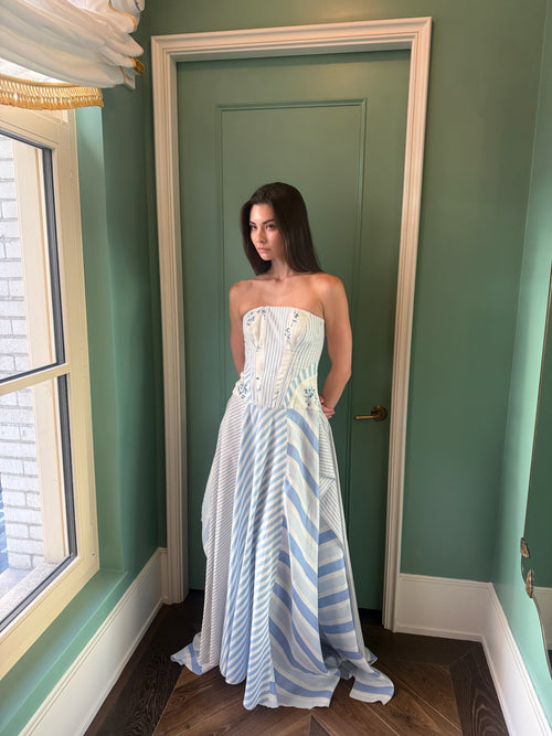 Ralph Lauren White & Blue Patchwork Dress