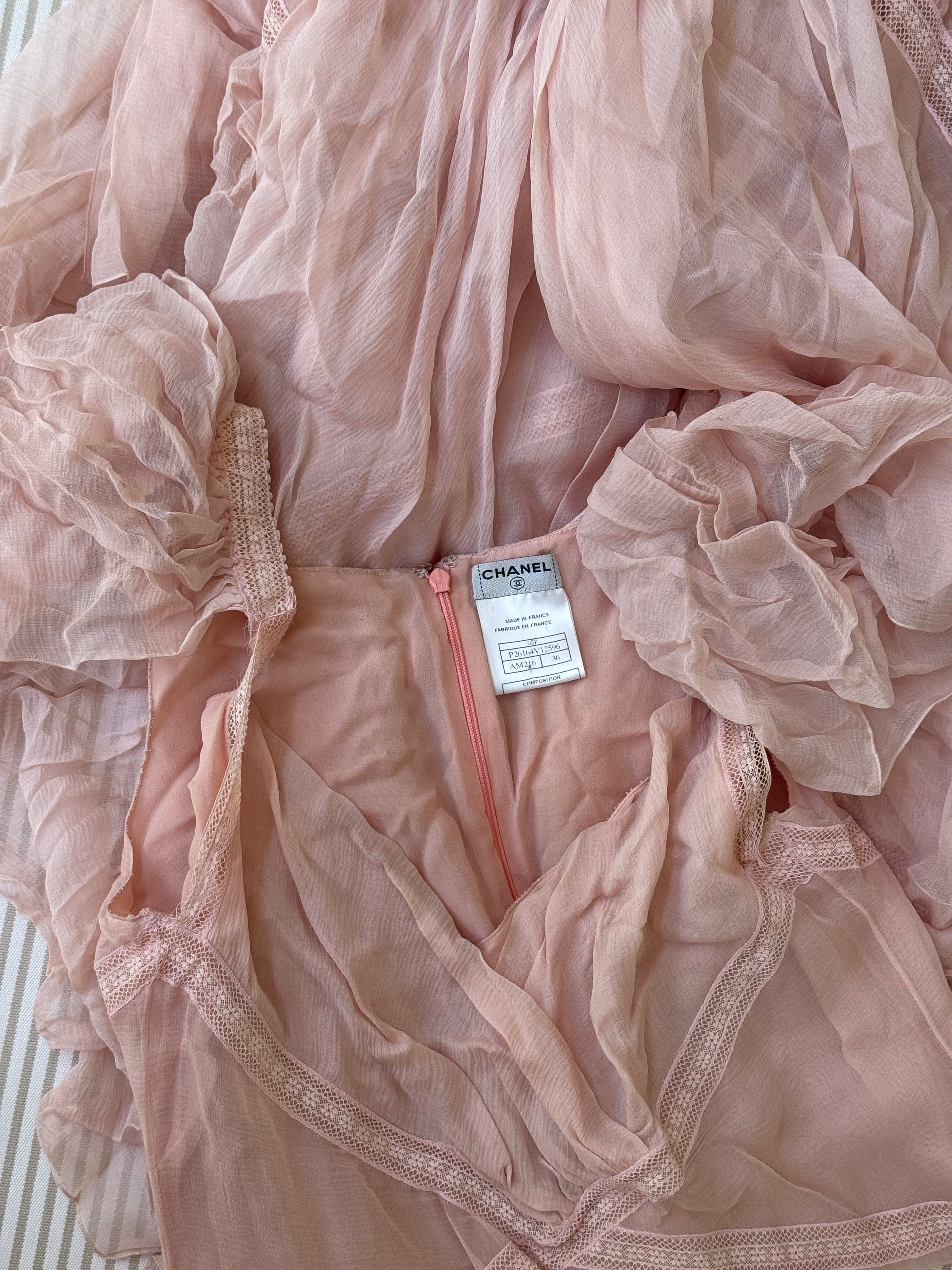 Chanel SS2005 Pink Silk Runway Gown