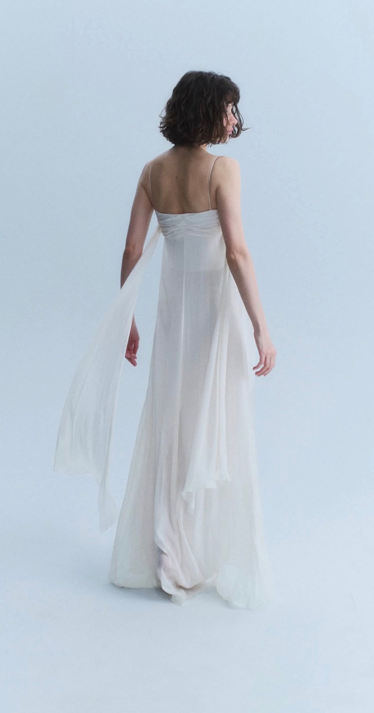 Valentino Early 2000s White Silk Corset Gown