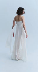 Valentino Early 2000s White Silk Corset Gown