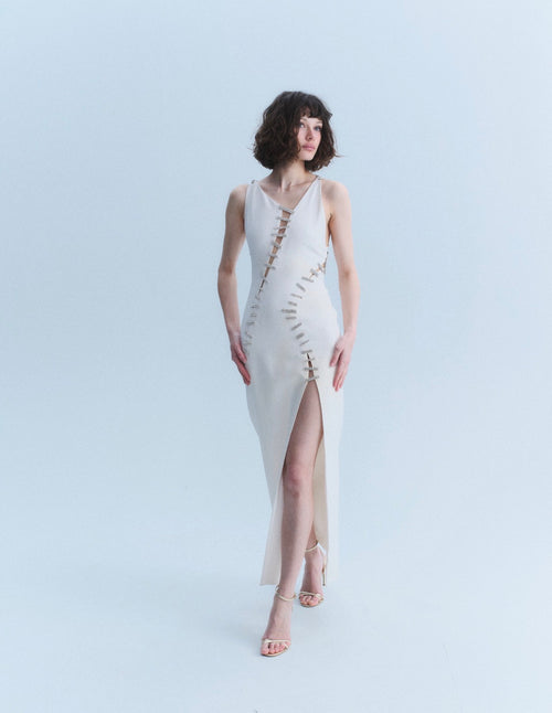 Versace 2015 Crystal Slash Gown