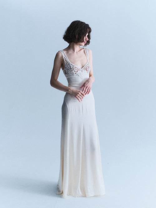 Versace Early 2000s White Silk Gown