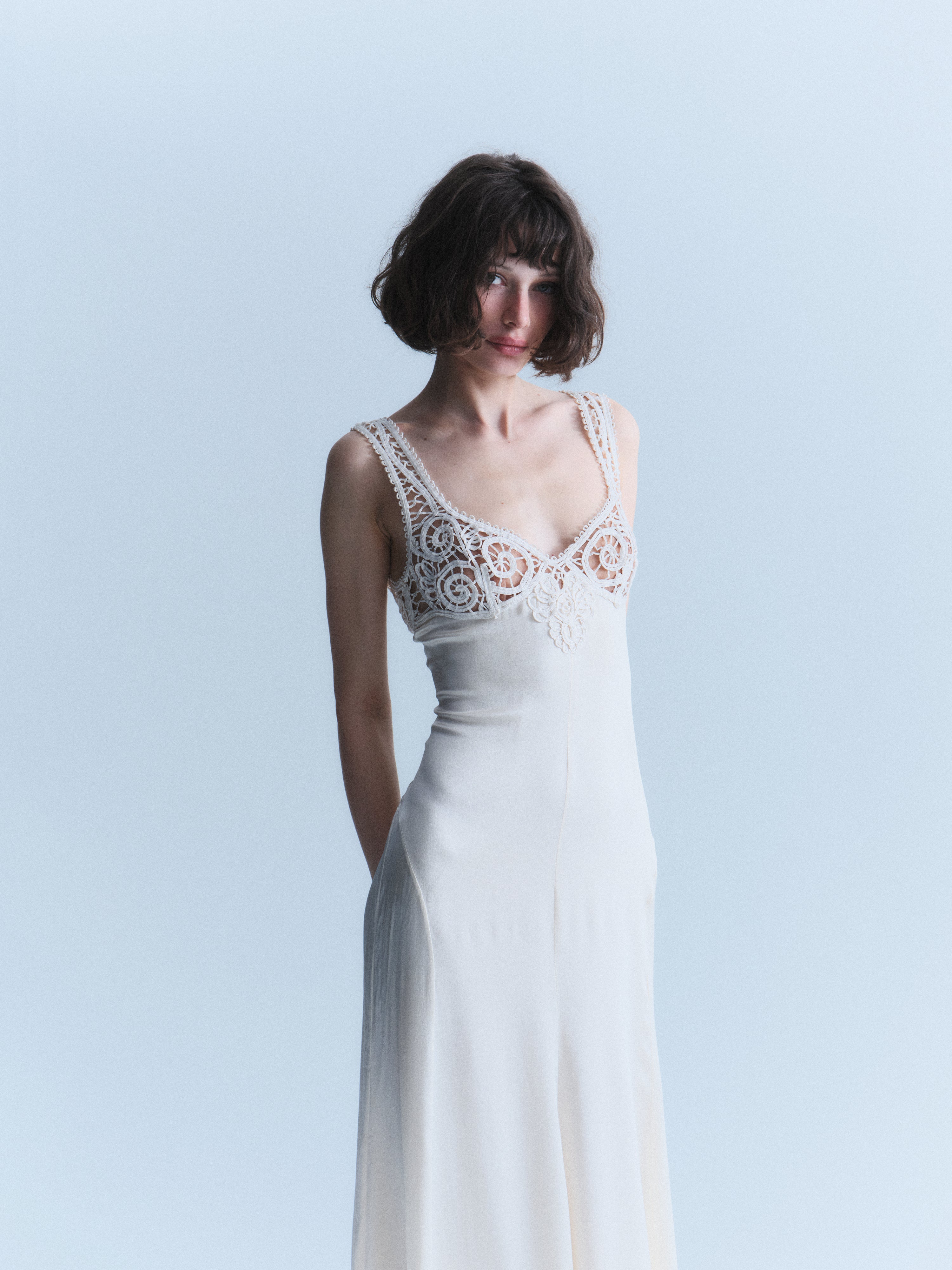 Versace Early 2000s White Silk Gown