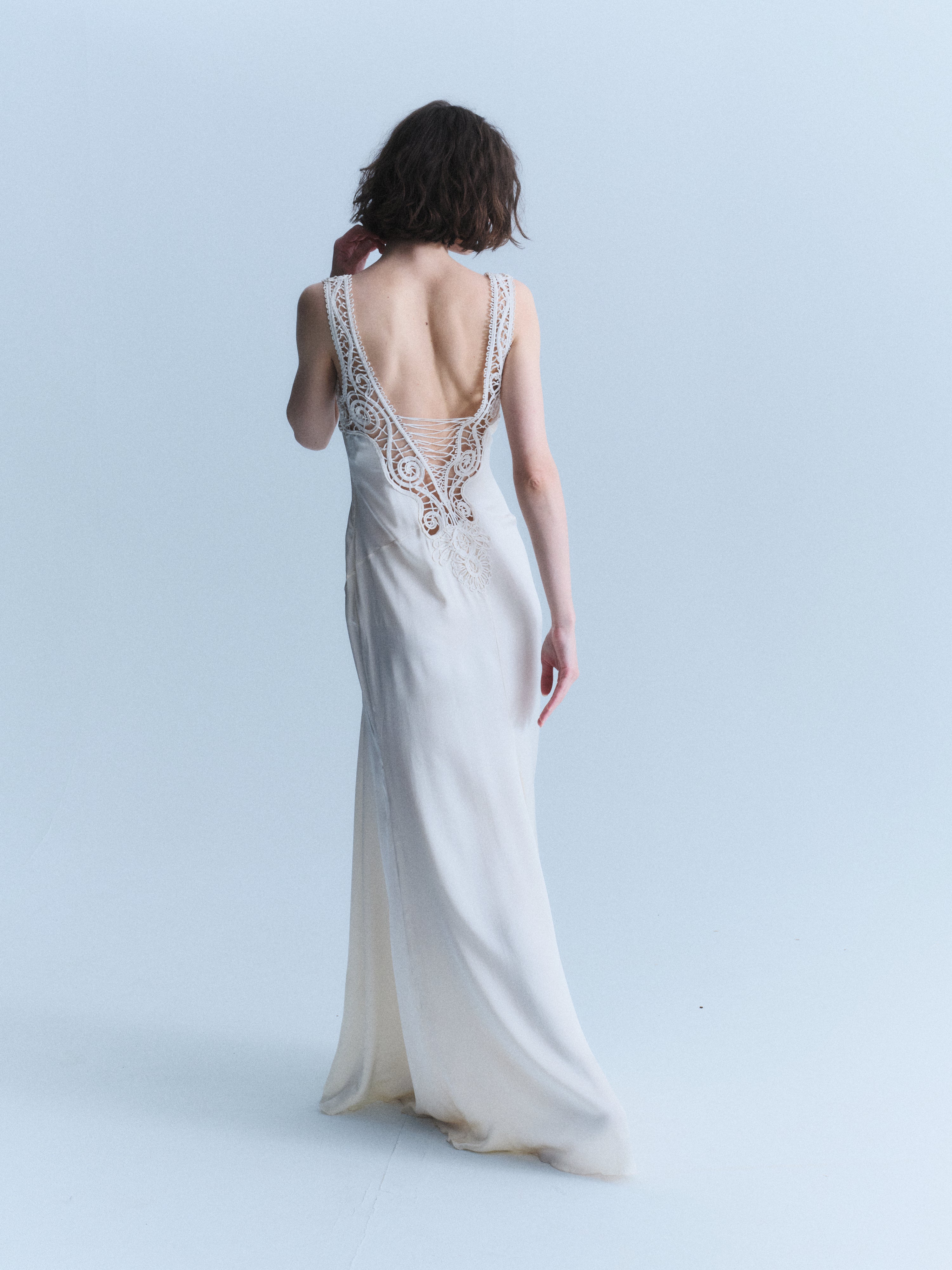 Versace Early 2000s White Silk Gown