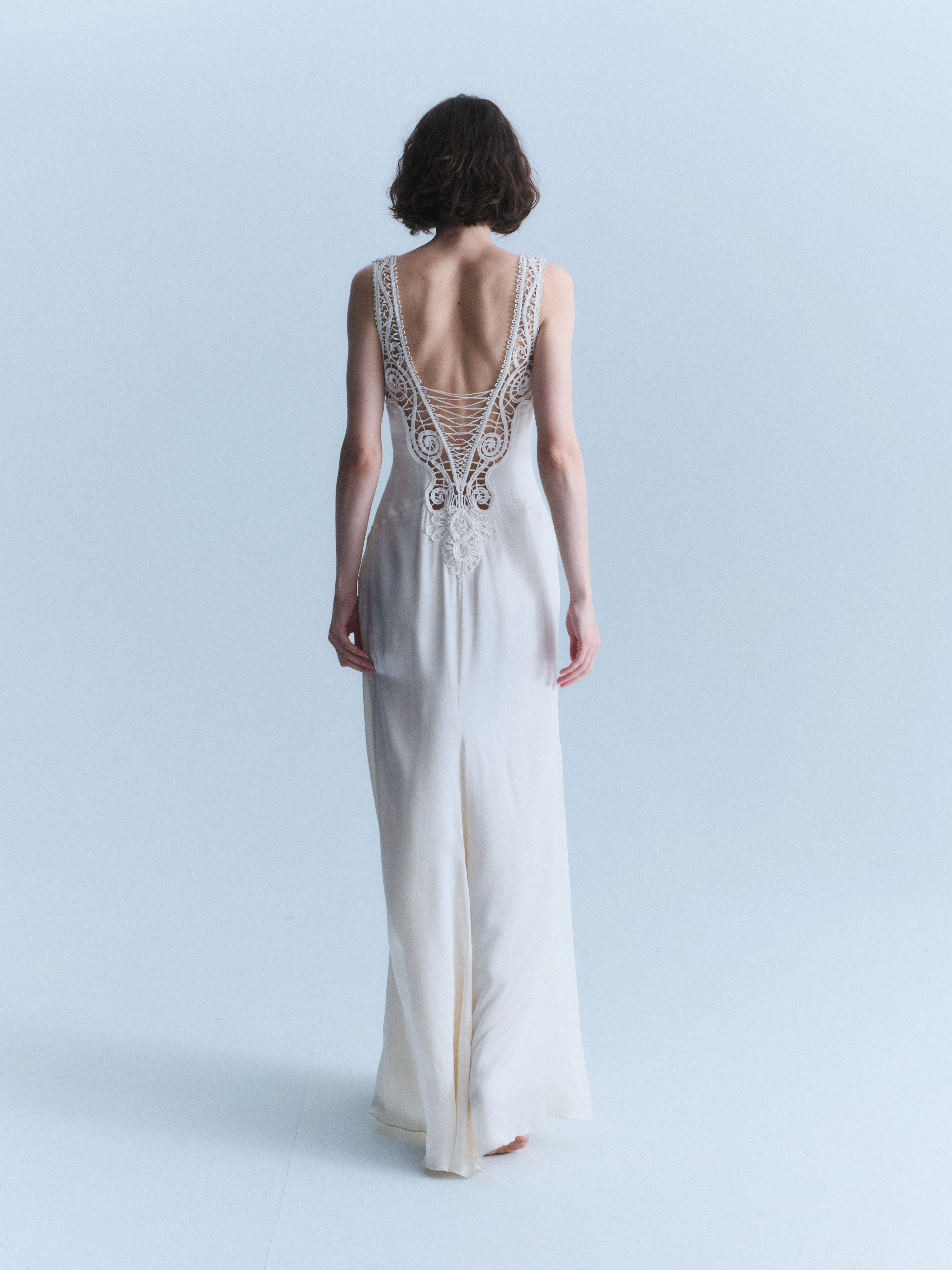 Versace Early 2000s White Silk Gown