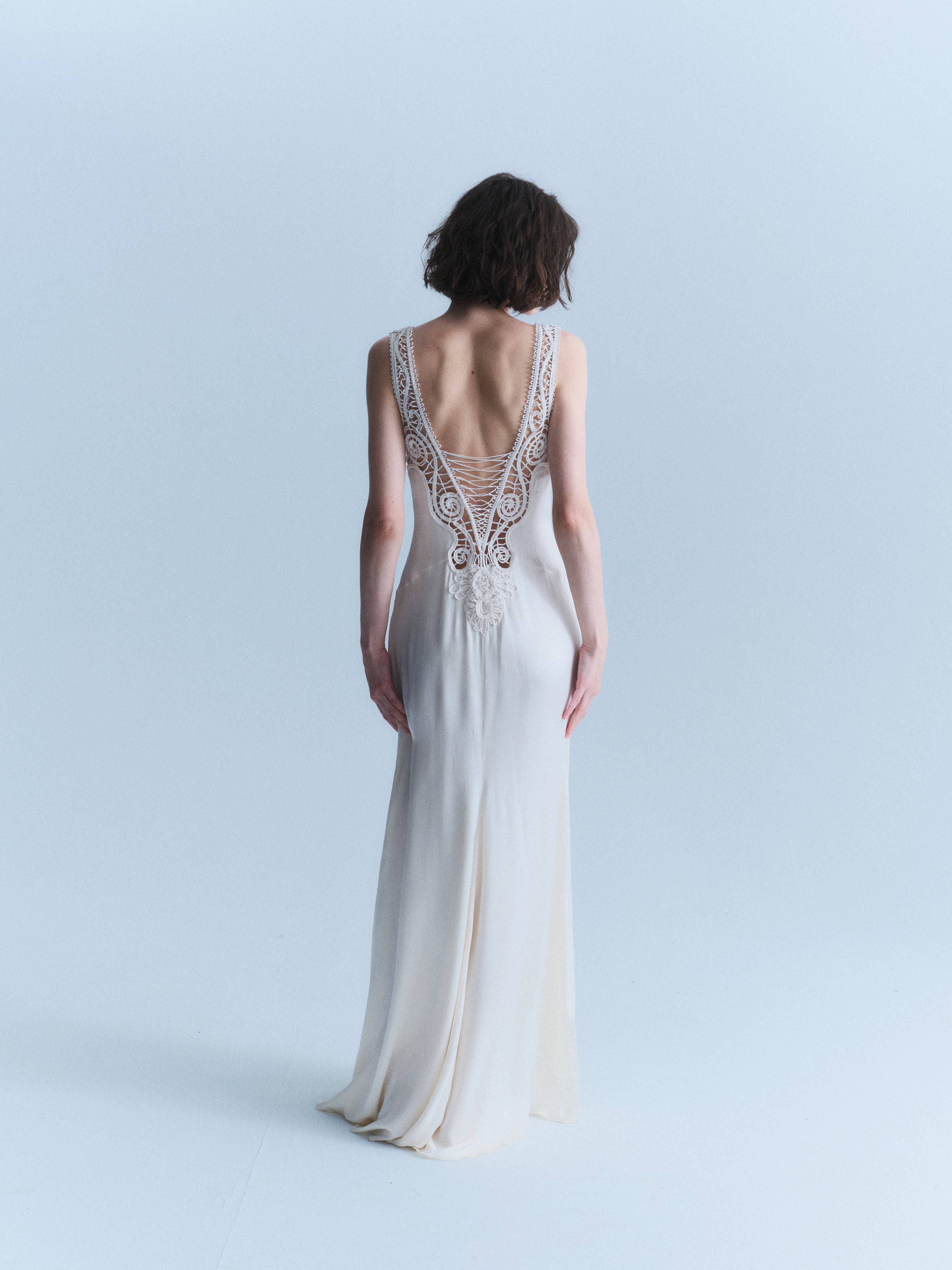 Versace Early 2000s White Silk Gown