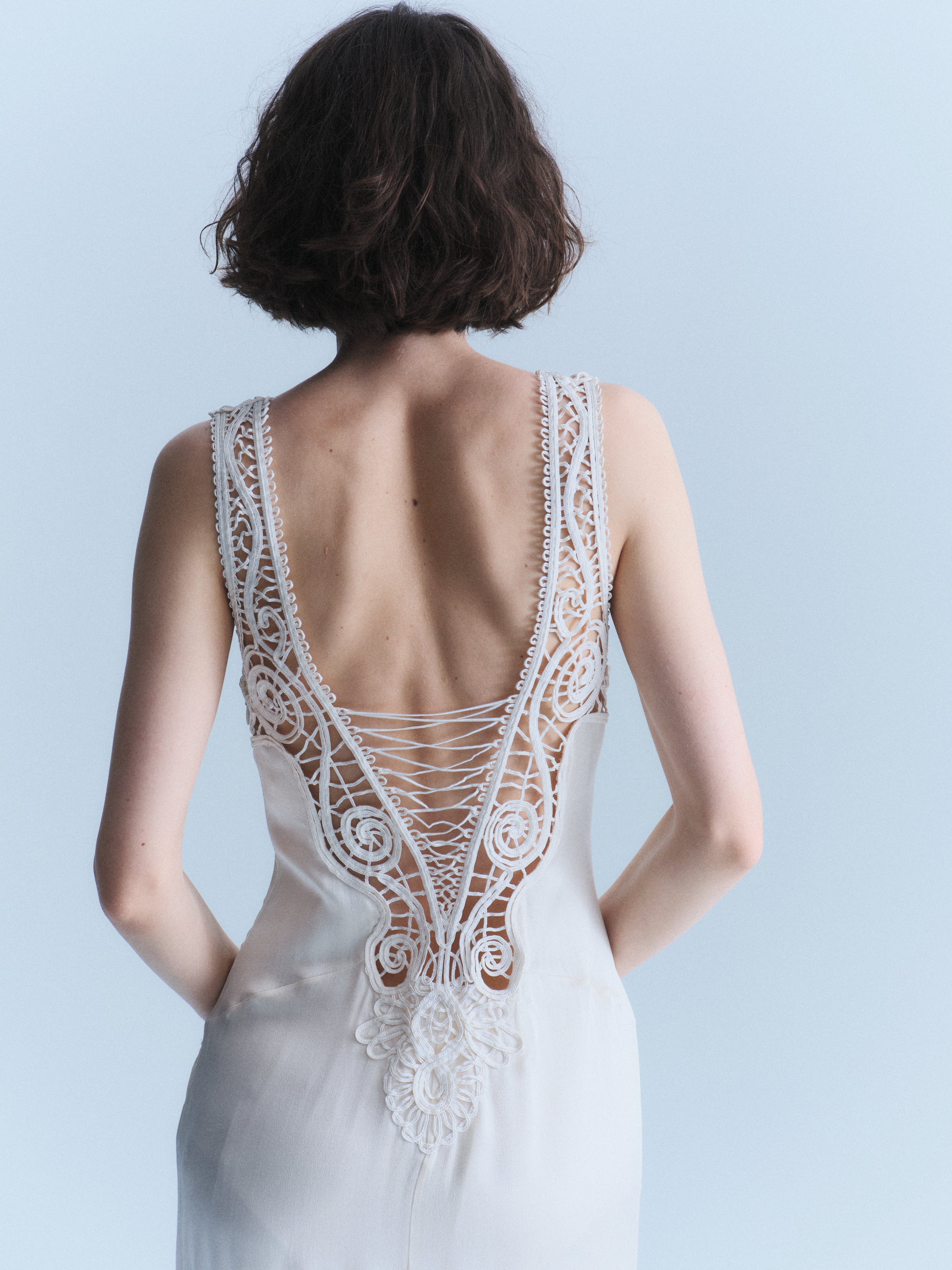 Versace Early 2000s White Silk Gown