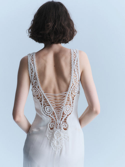 Versace Early 2000s White Silk Gown