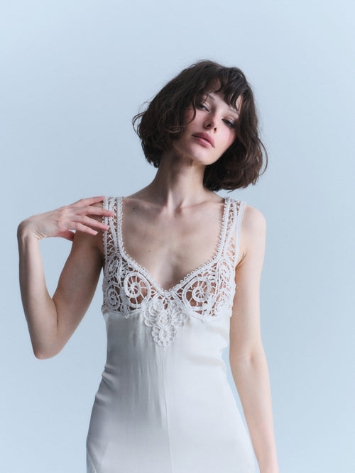 Versace Early 2000s White Silk Gown