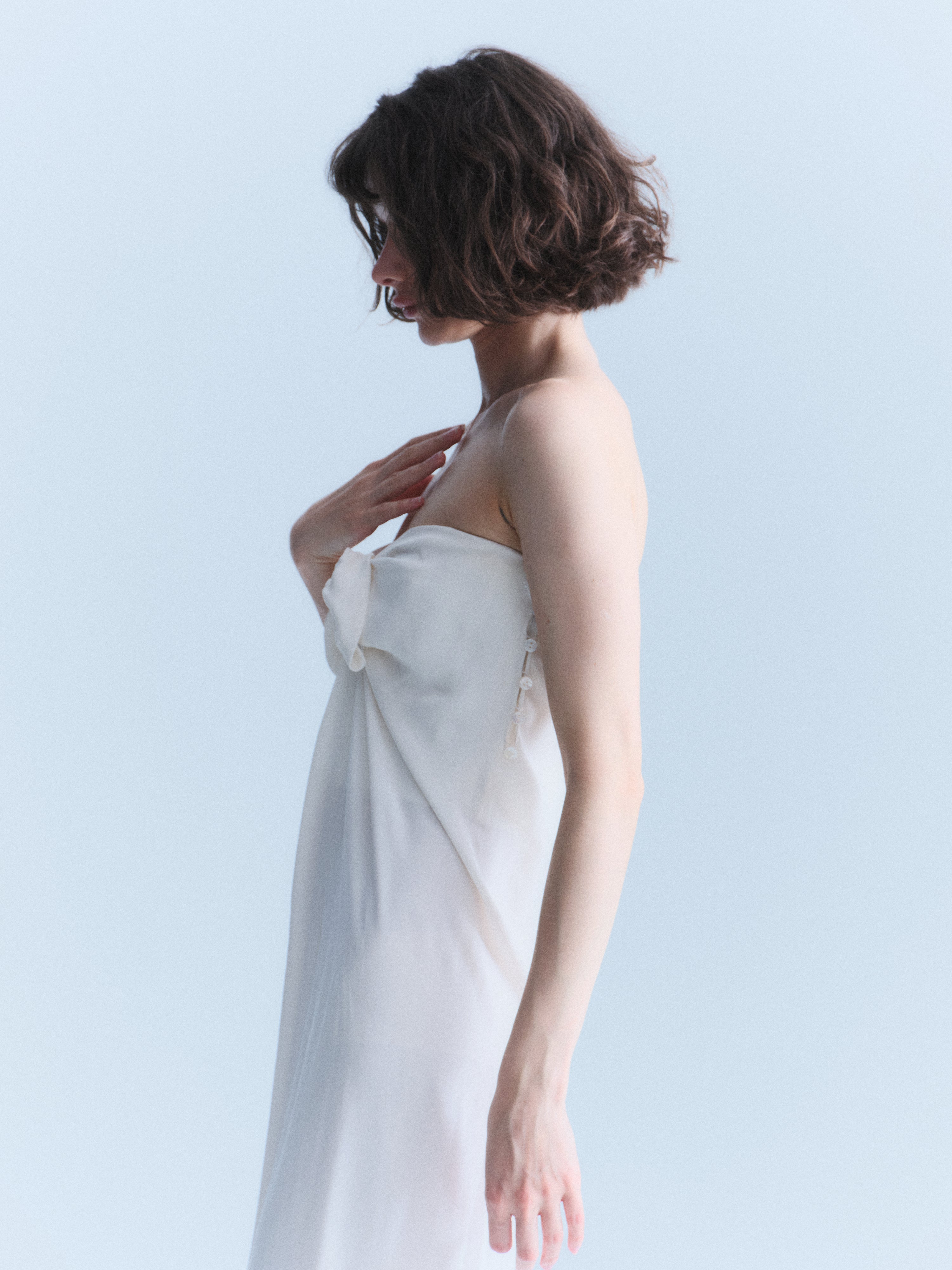 Valentino Early 2000s White Silk Gown
