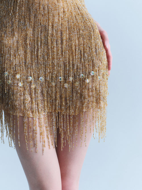 Cavalli FW2002 Beaded Fringe Mini