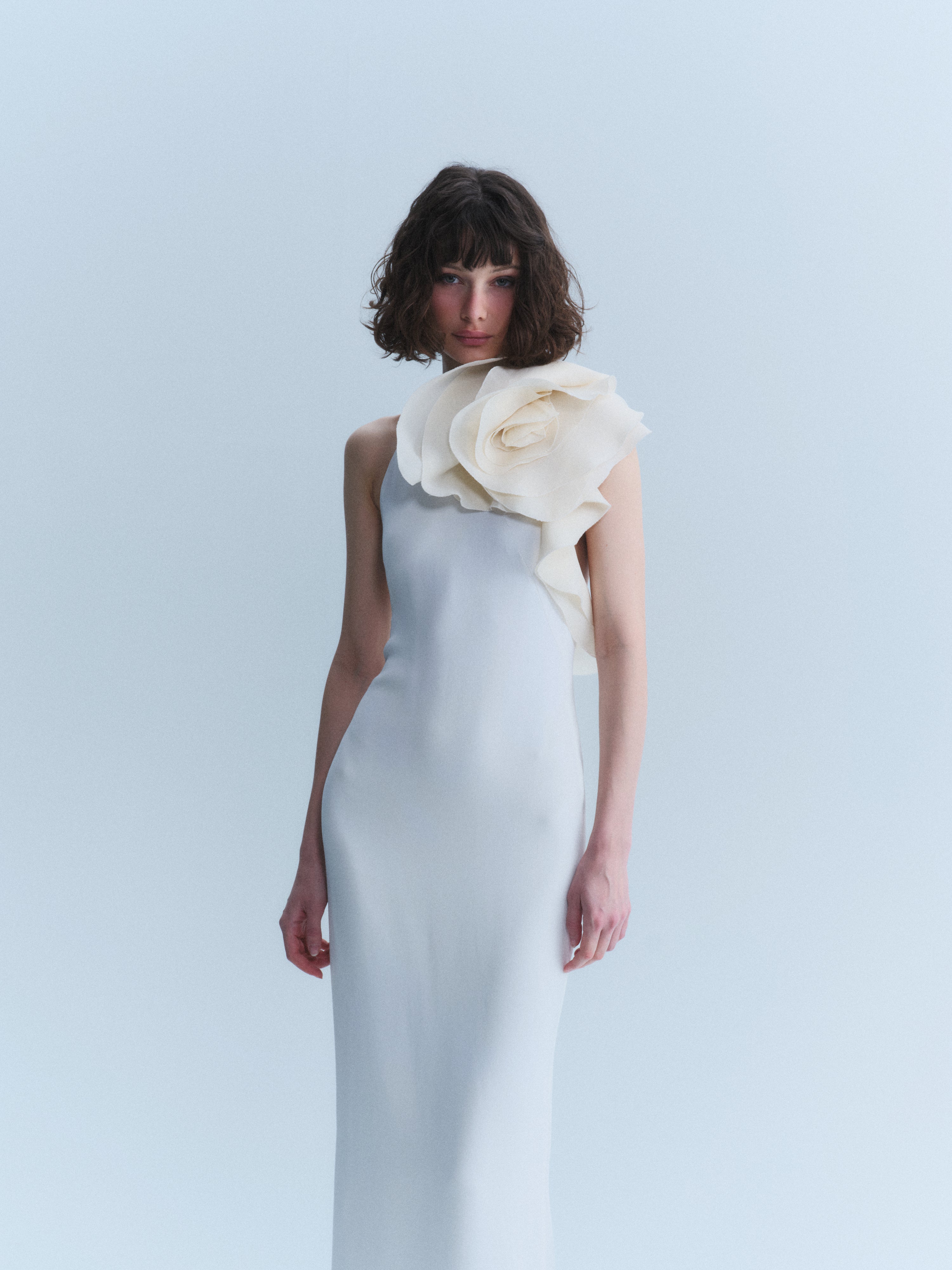 Ralph Lauren 2000s Flower Neck Gown