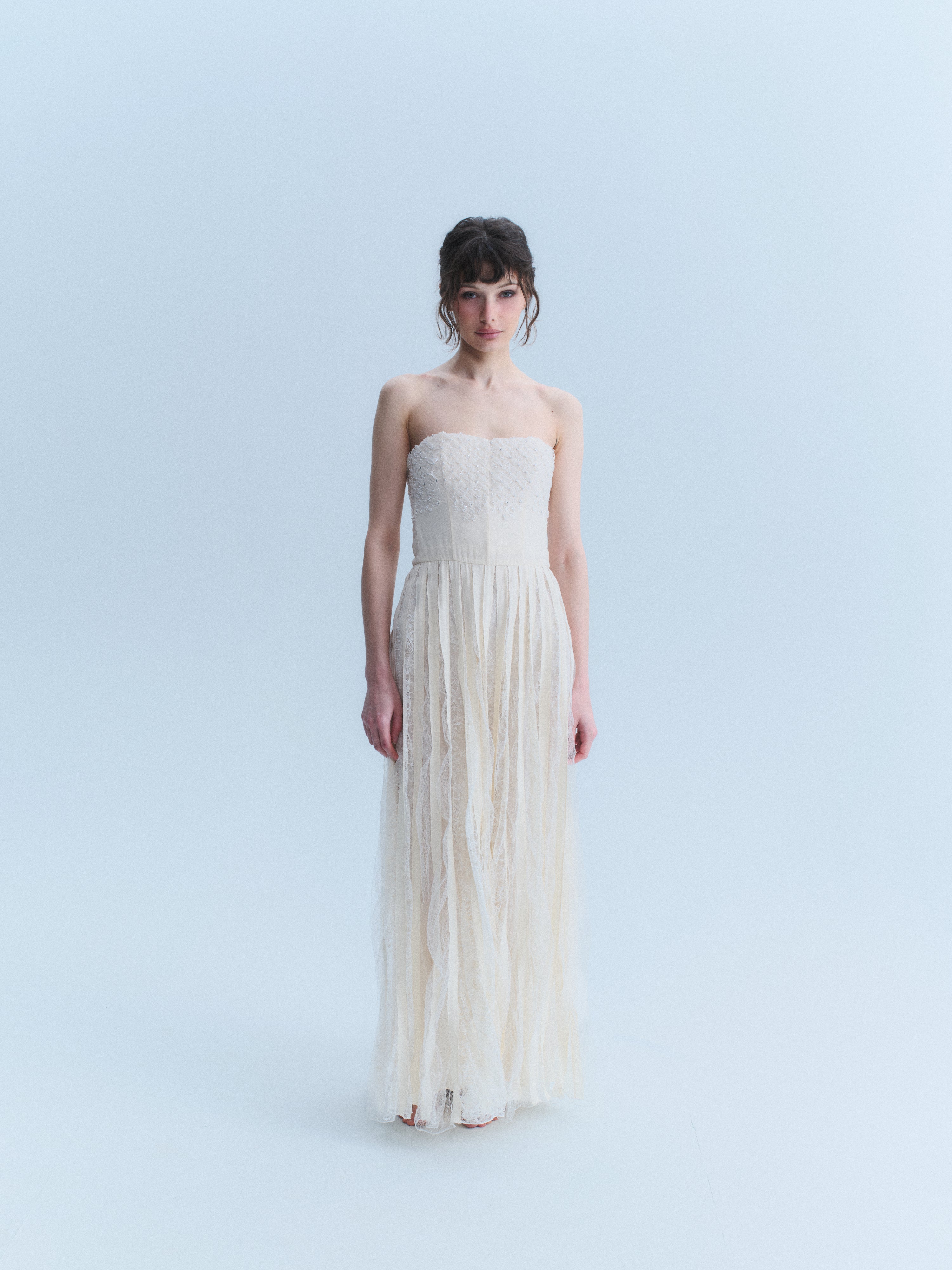 John Galliano Early 2000's Ivory Beaded & Lace Gown