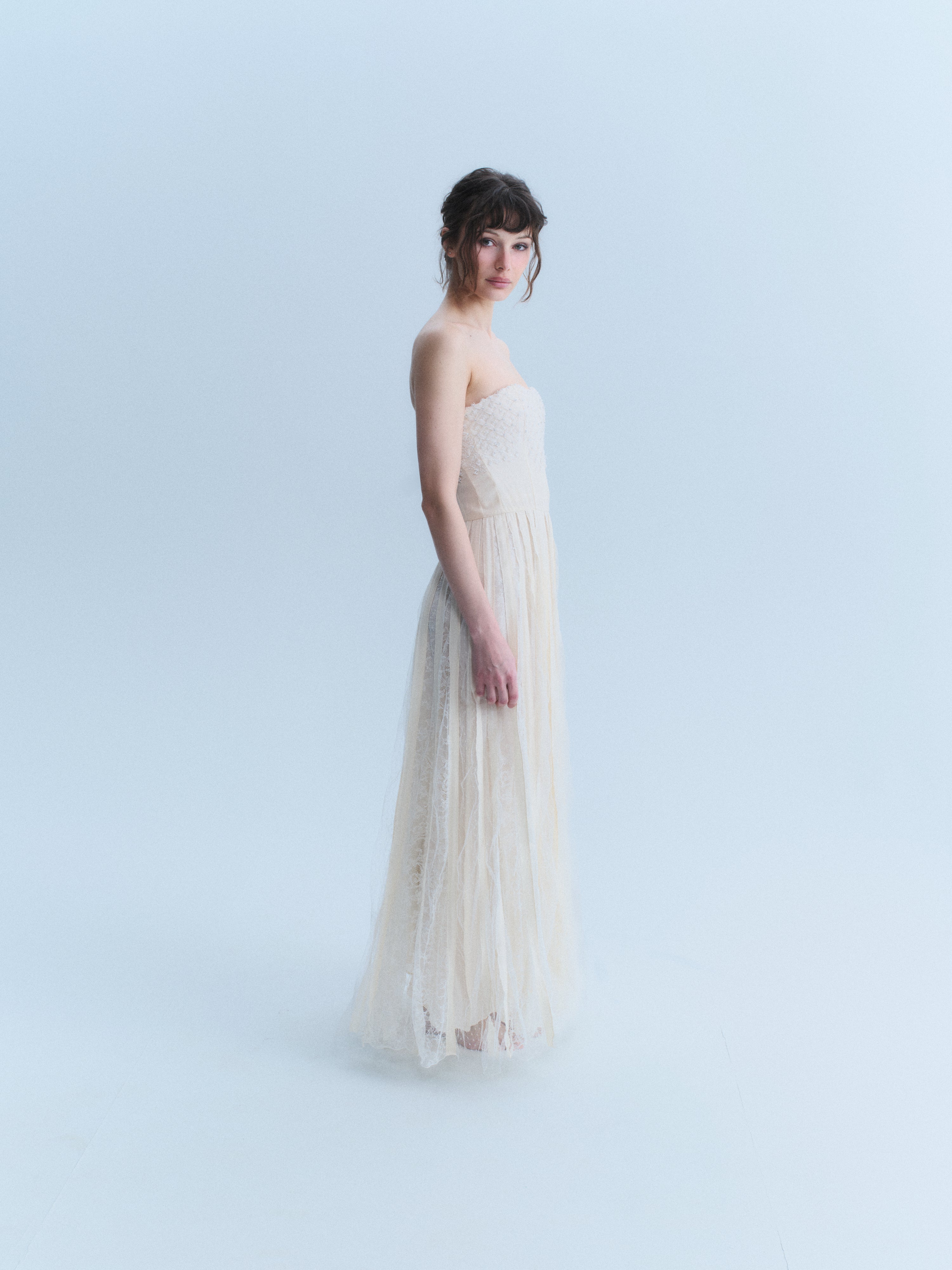John Galliano Early 2000's Ivory Beaded & Lace Gown