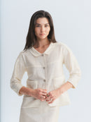 Chanel 2012 Ivory Sequin Skirt Suit
