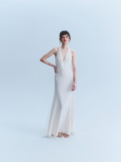 Valentino Early 2000's Silk Halter Gown
