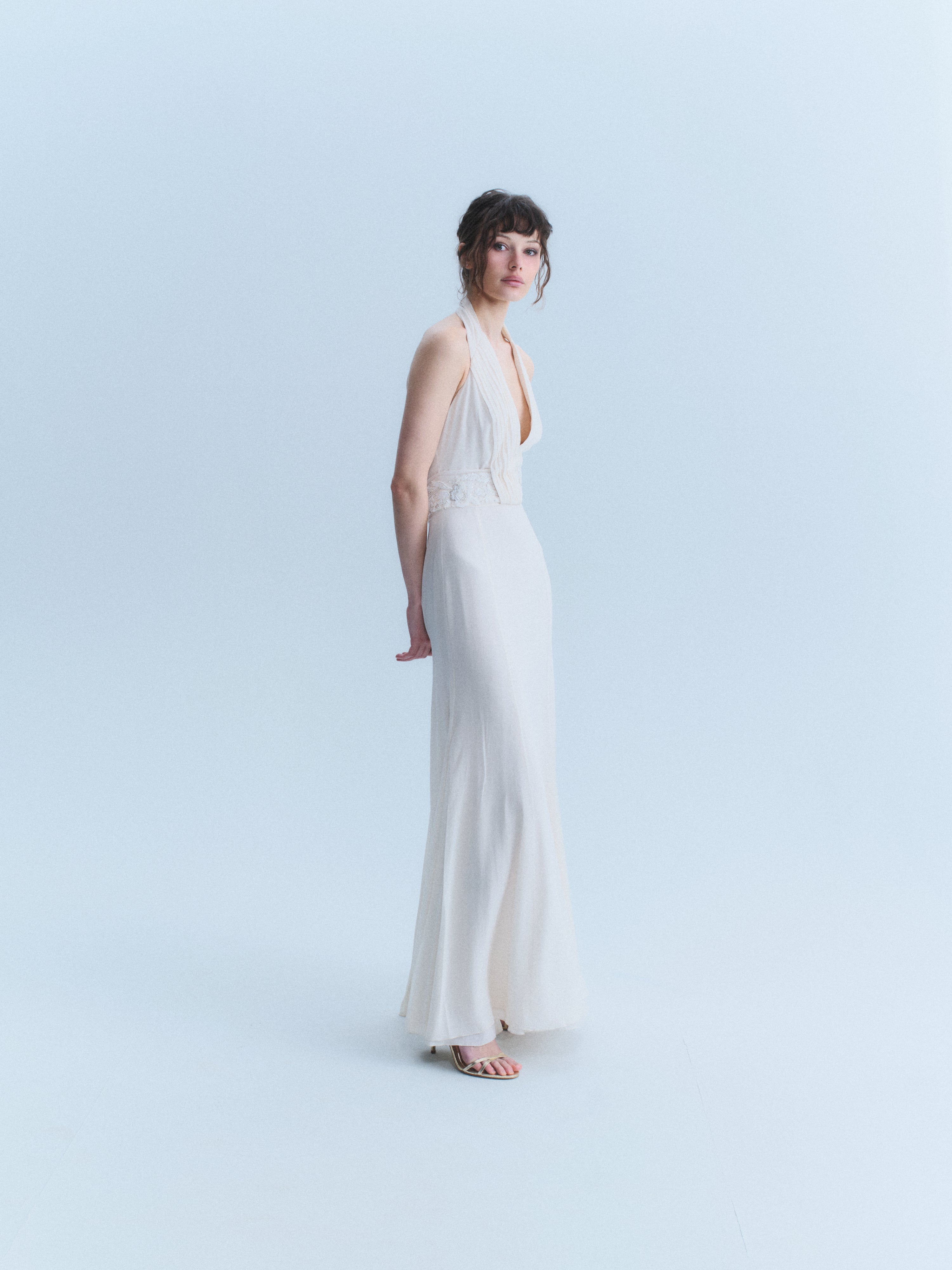 Valentino Early 2000's Silk Halter Gown