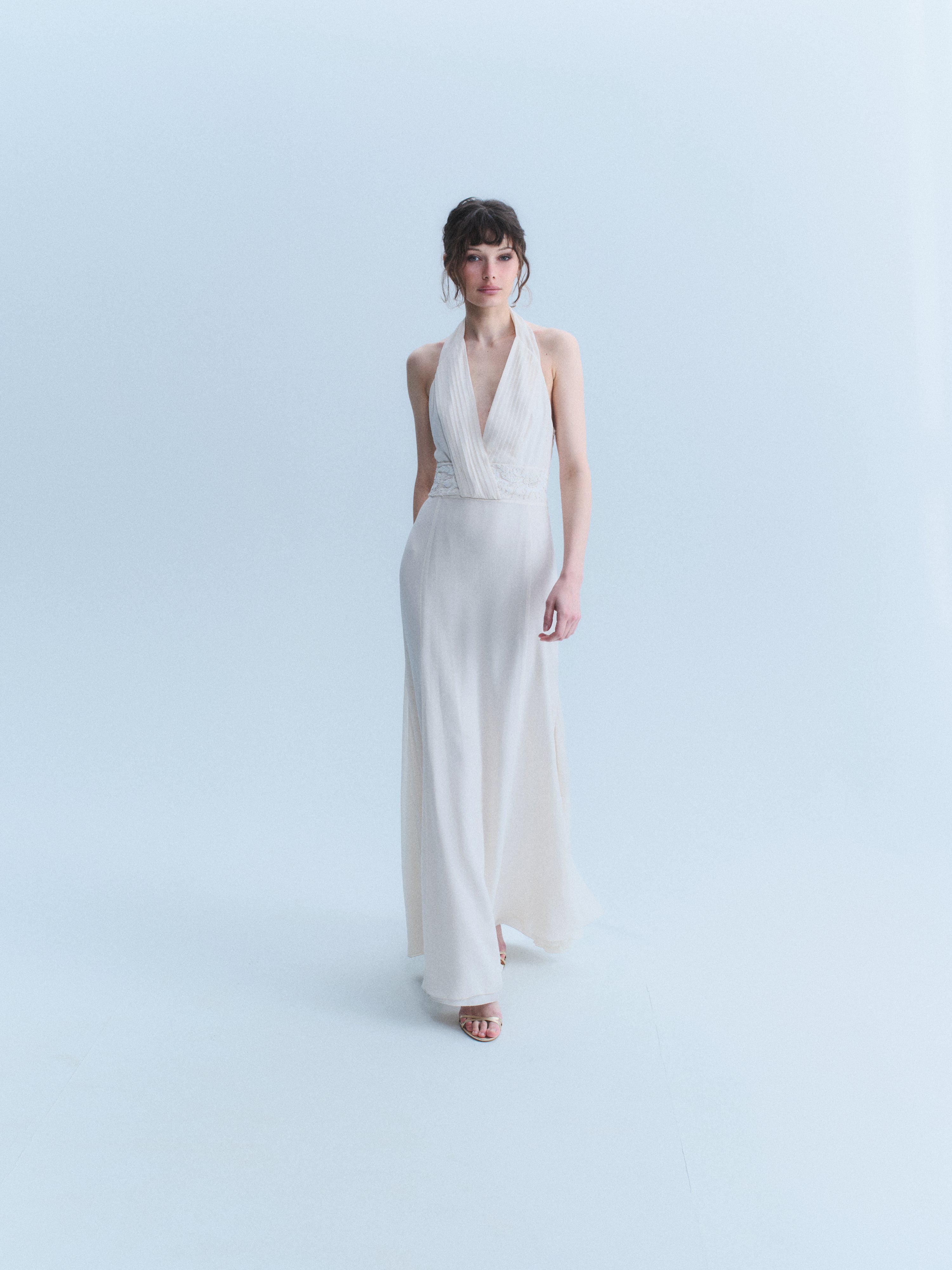 Valentino Early 2000's Silk Halter Gown