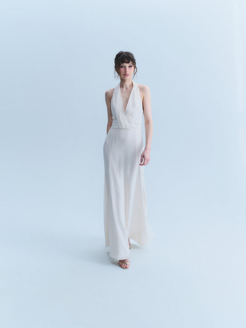 Valentino Early 2000's Silk Halter Gown