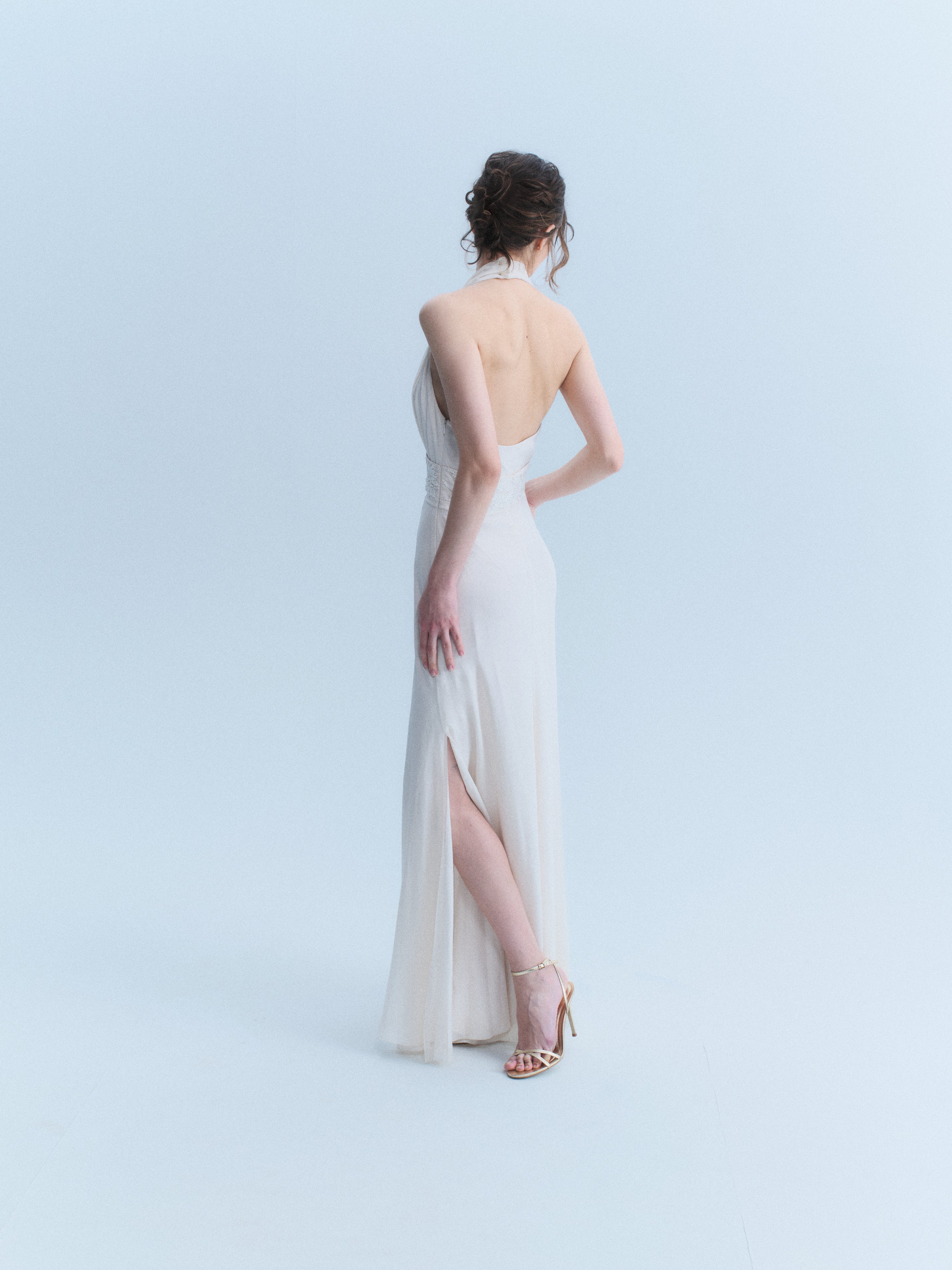 Valentino Early 2000's Silk Halter Gown
