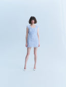 Chanel 2018 Blue & White Tinsel Mini Dress