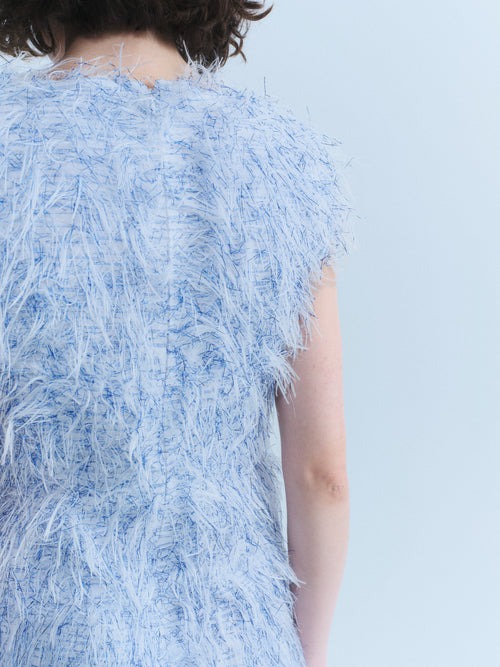 Chanel 2018 Blue & White Tinsel Mini Dress