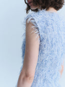 Chanel 2018 Blue & White Tinsel Mini Dress