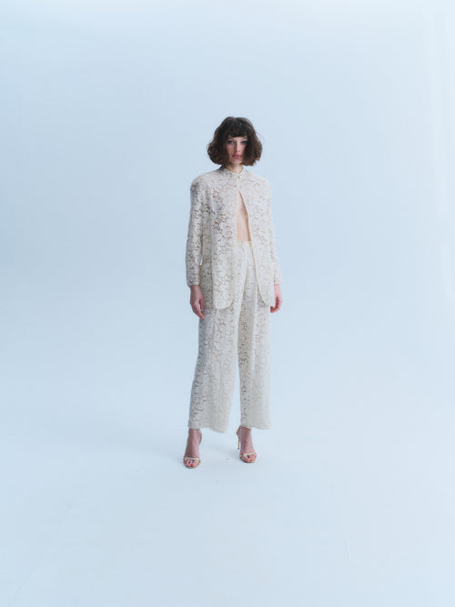 Armani 90's Ivory Lace Pantsuit