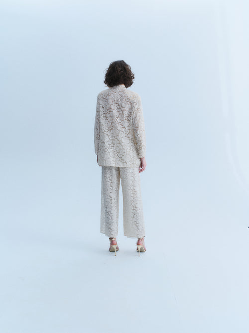 Armani 90's Ivory Lace Pantsuit