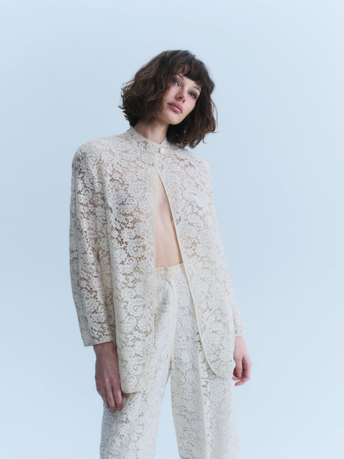 Armani 90's Ivory Lace Pantsuit
