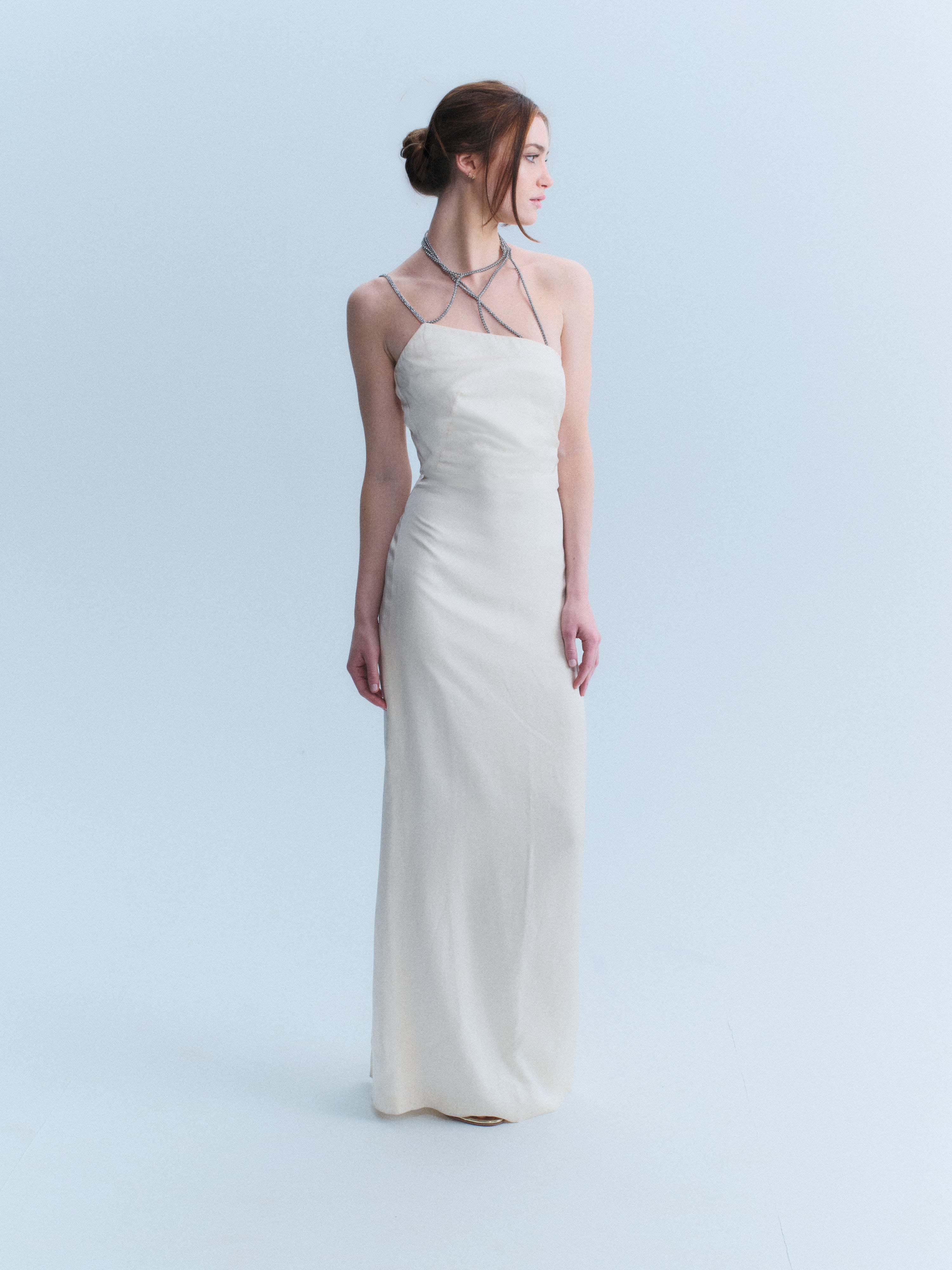 Versace Late 90's Crystal Neck Gown