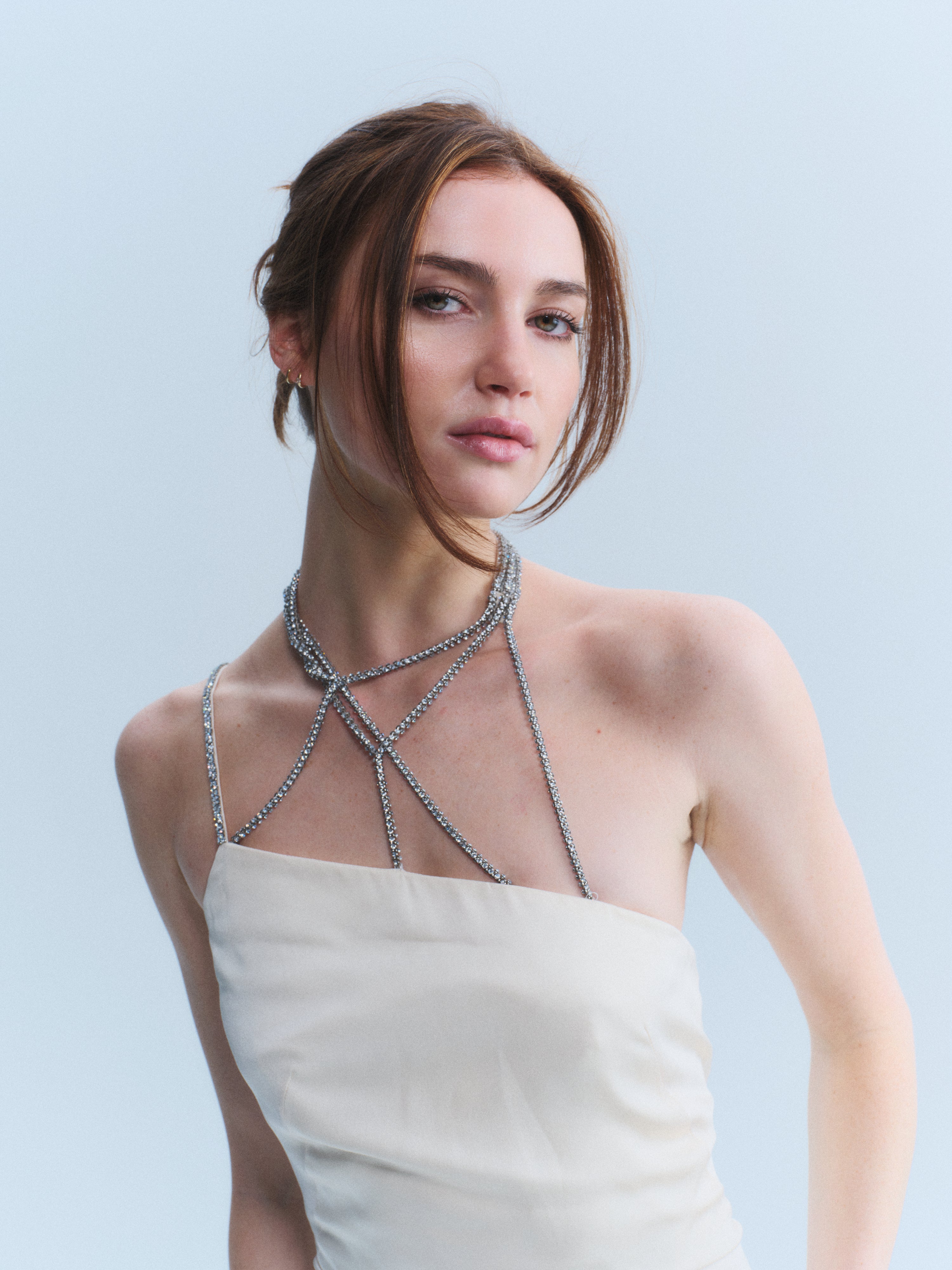 Versace Late 90's Crystal Neck Gown