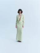 Christian Dior 1986 Pale Green Silk Gown