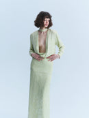 Christian Dior 1986 Pale Green Silk Gown