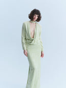 Christian Dior 1986 Pale Green Silk Gown