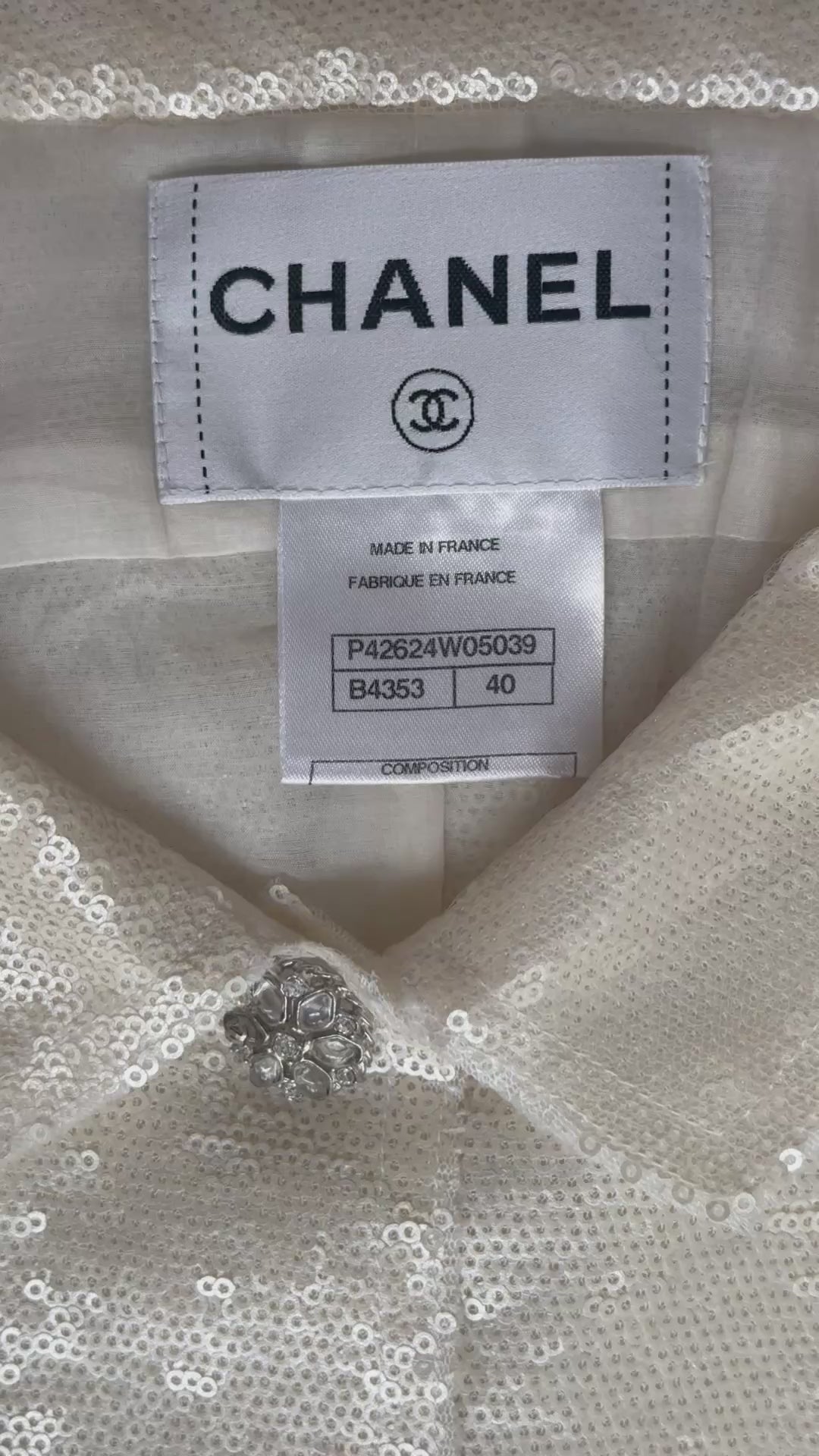 Chanel 2012 Ivory Sequin Skirt Suit
